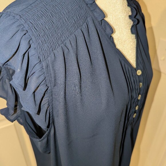 Daniel Rainn Sleeveless  Navy Blue top - Picture 3 of 7